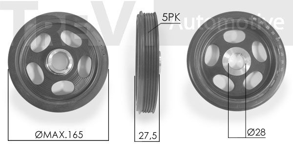 TREVI AUTOMOTIVE Ременный шкив, коленчатый вал PC1229